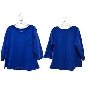 Hanes Kids Long Sleeve Tee in Vibrant Blue